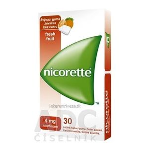 Nicorette Freshfruit Gum 4 mg gum med 1x30 ks vyobraziť