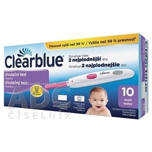 Ovulačný test Clearblue digitálny (držiak testu + testovacia tyčinka 10 ks) 1x1 set vyobraziť