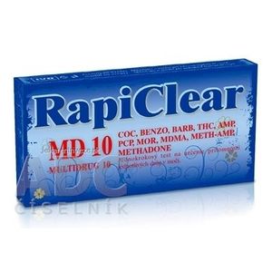 RapiClear MD 10 (MULTIDRUG 10) IVD, test drogový na samodiagnostiku 1x1 ks vyobraziť