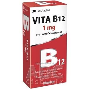 Vitabalans VITA B12 1 mg žuvacie tablety s príchuťou mäty 1x30 ks vyobraziť