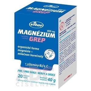 VITAR Magnézium 400 mg + vitamíny B6 a C vrecúška s príchuťou grepu 1x20 ks vyobraziť