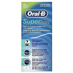 Oral-B Super floss Mint ZUBNÁ NIŤ mentolová 1x50 ks vyobraziť
