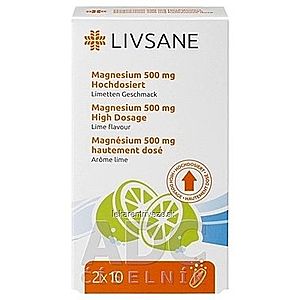 LIVSANE Magnézium 500 mg šumivé tablety, Lime, vysoká dávka, 1x20 ks vyobraziť