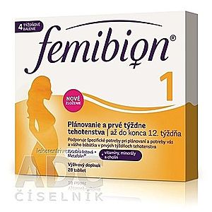 Femibion 1 Plánovanie a prvé týždne tehotenstva tbl (kys. listova + vitamíny, minerály) 1x28 ks vyobraziť