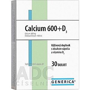 GENERICA Calcium 600+D3 tbl 1x30 ks vyobraziť