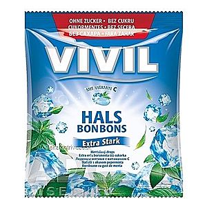 VIVIL BONBONS Extra Stark drops mentolový s vitamínom C, bez cukru 1x60 g vyobraziť