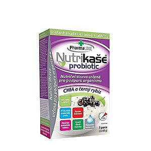 Nutrikaša probiotic – chia s čiernymi ríbezľami PHARMALINE 3×60 g vyobraziť