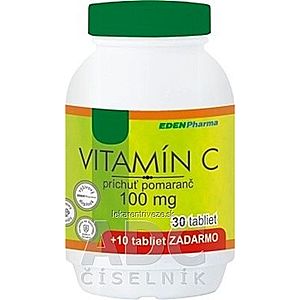 EDENPharma VITAMÍN C 100 mg príchuť pomaranč tbl 30+10 zadarmo (40 ks) vyobraziť