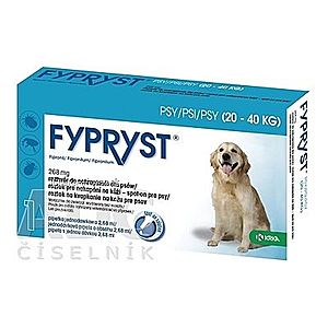 FYPRYST 268 mg PSY 20-40 KG roztok na kvapkanie na kožu pre psov (pipeta) 1x2, 68 ml vyobraziť