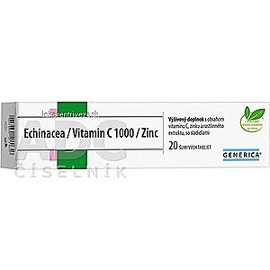 GENERICA Echinacea/Vitamin C 1000/Zinc tbl eff 1x20 ks vyobraziť