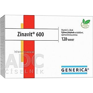 GENERICA Zinavit 600 s pomarančovou arómou tbl (vitamín C + Zinok) 1x120 ks vyobraziť