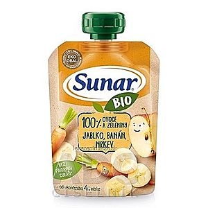 Sunar Bio kapsička jablko, banán, mrkva vyobraziť