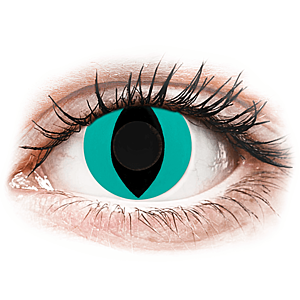 CRAZY LENS - Cat Eye Aqua - nedioptrické jednodenné (2 šošovky) vyobraziť