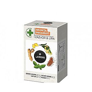 LEROS IMUNITA PREHRIATIE ZÁZVOR & LIPA bylinný čaj, nálevové vrecúška 20x2 g (40 g) vyobraziť