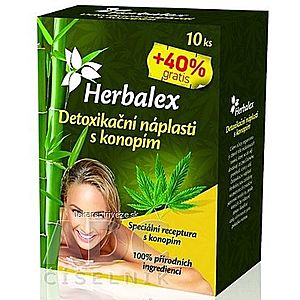 Herbalex Detoxikačné náplasti s konopou 10 ks + 40% gratis (14 ks) vyobraziť