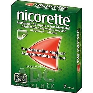 Nicorette invisipatch 25 mg/16 h transder. náplasť emp tdm (vre.koextr.cykloolef.kopolymér) 1x7 ks vyobraziť