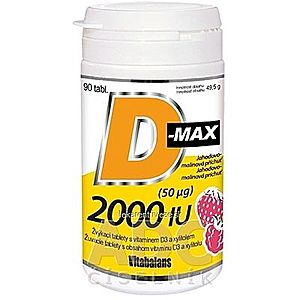 Vitabalans D-max 2000 IU (50 µg) žuvacie tablety 1x90 ks vyobraziť