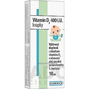GENERICA Vitamin D3 400 I.U. kvapky 1x10 ml vyobraziť