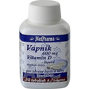 MedPharma VÁPNIK 600 mg + Vitamín D liq. cps 30+7 zadarmo (37 ks) vyobraziť