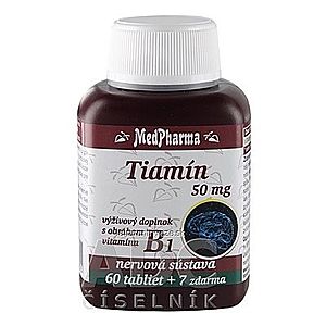 MedPharma TIAMÍN 50 mg (vitamín B1) tbl 60+7 zadarmo (67 ks) vyobraziť