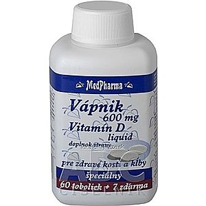 MedPharma VÁPNIK 600 mg + Vitamín D liq. cps 60+7 zadarmo (67 ks) vyobraziť