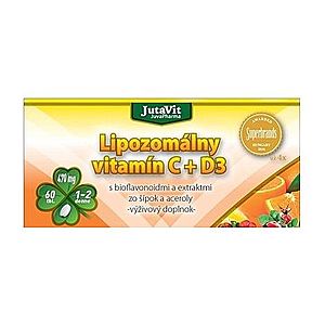 JutaVit Lipozomálny vitamín C + D3 s bioflavonoidmi a extraktmi zo šípok a aceroly 60 tbl vyobraziť