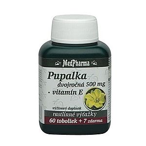 MEDPHARMA Pupalka dvojročná 500 mg s vitamínom E 60 tabliet +7 tabliet ZADARMO vyobraziť