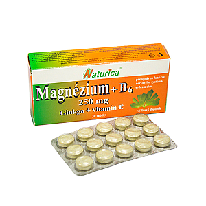 NATURICA Magnezium 250 mg + B6 + Ginkgo + vitamín E 30 tabliet vyobraziť