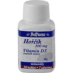 MEDPHARMA Horčík 300 mg + vitamín D 30 + 7 tabliet ZADARMO vyobraziť