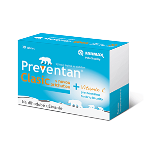 FARMAX Preventan clasic s novou príchuťou a vitamínom C 30 tabliet vyobraziť