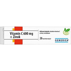 GENERICA Vitamín C 600 mg + zinok 20 šumivých tabliet vyobraziť