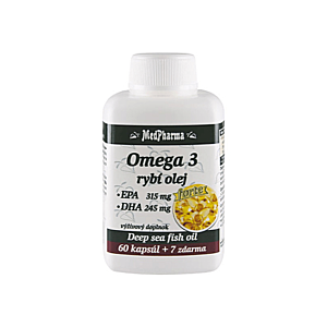 MEDPHARMA Omega 3 rybí olej forte EPA, DHA 60 + 7 kapsúl ZADARMO vyobraziť