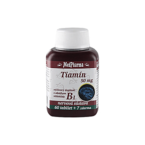 MEDPHARMA Tiamín 50 mg + vitamín B1 60 + 7 tabliet ZADARMO vyobraziť