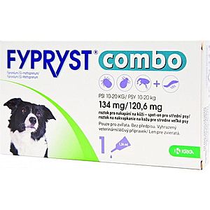 FYPRYST combo 134 mg/120, 6 mg psy 10-20 kg 1, 34 ml vyobraziť