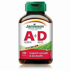 JAMIESON Vitamín A + D premium 100 kapsúl vyobraziť