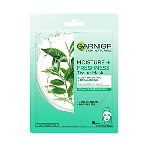 GARNIER Skin mask freshness zelený čaj čistiaca textilná pleťová maska 32 g vyobraziť