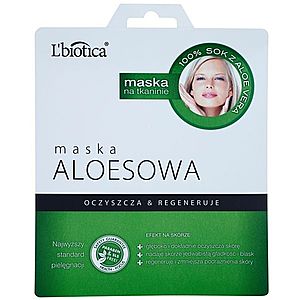 L’biotica Masks Aloe Vera plátenná maska s regeneračným účinkom 23 ml vyobraziť