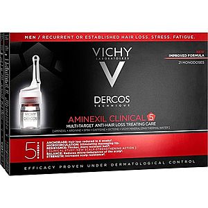 Vichy Dercos Aminexil Clinical 5 cielená starostlivosť proti vypadávaniu vlasov pre mužov 21 x 6 ml vyobraziť