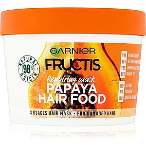 Garnier Fructis Papaya Hair Food obnovujúca maska pre poškodené vlasy 390 ml vyobraziť