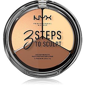 NYX Professional Makeup 3 Steps To Sculpt kontúrovacia paletka na tvár odtieň 02 Light 15 g vyobraziť