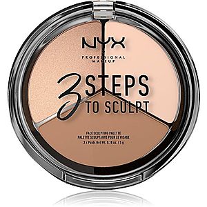 NYX Professional Makeup 3 Steps To Sculpt kontúrovacia paletka na tvár odtieň 01 Fair 15 g vyobraziť