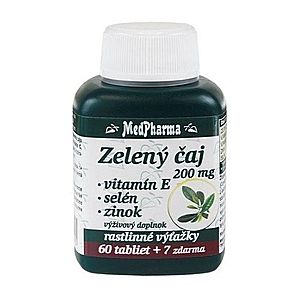 MEDPHARMA Zelený čaj 200 mg + vitamín E + Se + Zn 60 + 7 tabliet ZADARMO vyobraziť