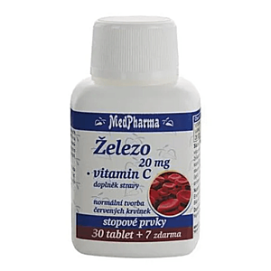 MEDPHARMA Železo 20 mg + vitamín C 30 + 7 tabliet ZADARMO vyobraziť