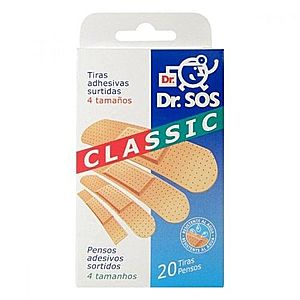 DR. SOS Classic náplasť prúžky mix vodeodolné 20 kusov vyobraziť