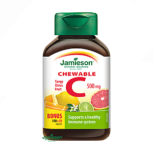 JAMIESON Vitamín C 500 mg s príchuťou citrusové ovocie 120 tabliet vyobraziť