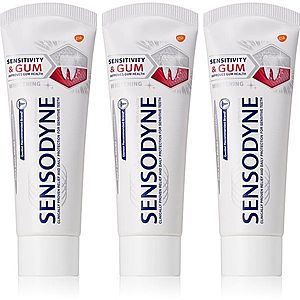Sensodyne Sensitivity & Gum Whitening bieliaca zubná pasta na ochranu zubov a ďasien 3x75 ml vyobraziť