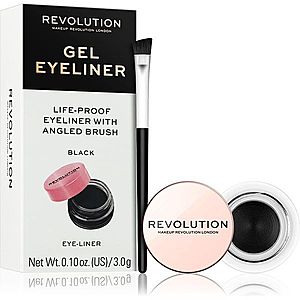Makeup Revolution Gel Eyeliner Pot gélové očné linky so štetčekom odtieň Black 3 g vyobraziť