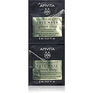 Apivita Express Beauty Cleansing Face Mask Green Clay čistiaca a vyhladzujúca pleťová maska so zeleným ílom 2 x 8 ml vyobraziť