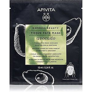 Apivita Express Beauty Moisturizing Tissue Face Mask Avocado hydratačná plátienková maska na upokojenie pleti 10 ml vyobraziť