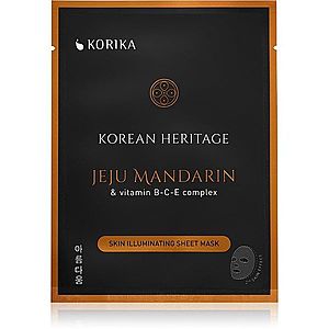 KORIKA Korean Heritage Jeju Mandaring & Vitamin B-C-E Complex Skin Illuminating Sheet Mask rozjasňujúca plátienková maska Jeju mandarin & vitaminc B-C vyobraziť